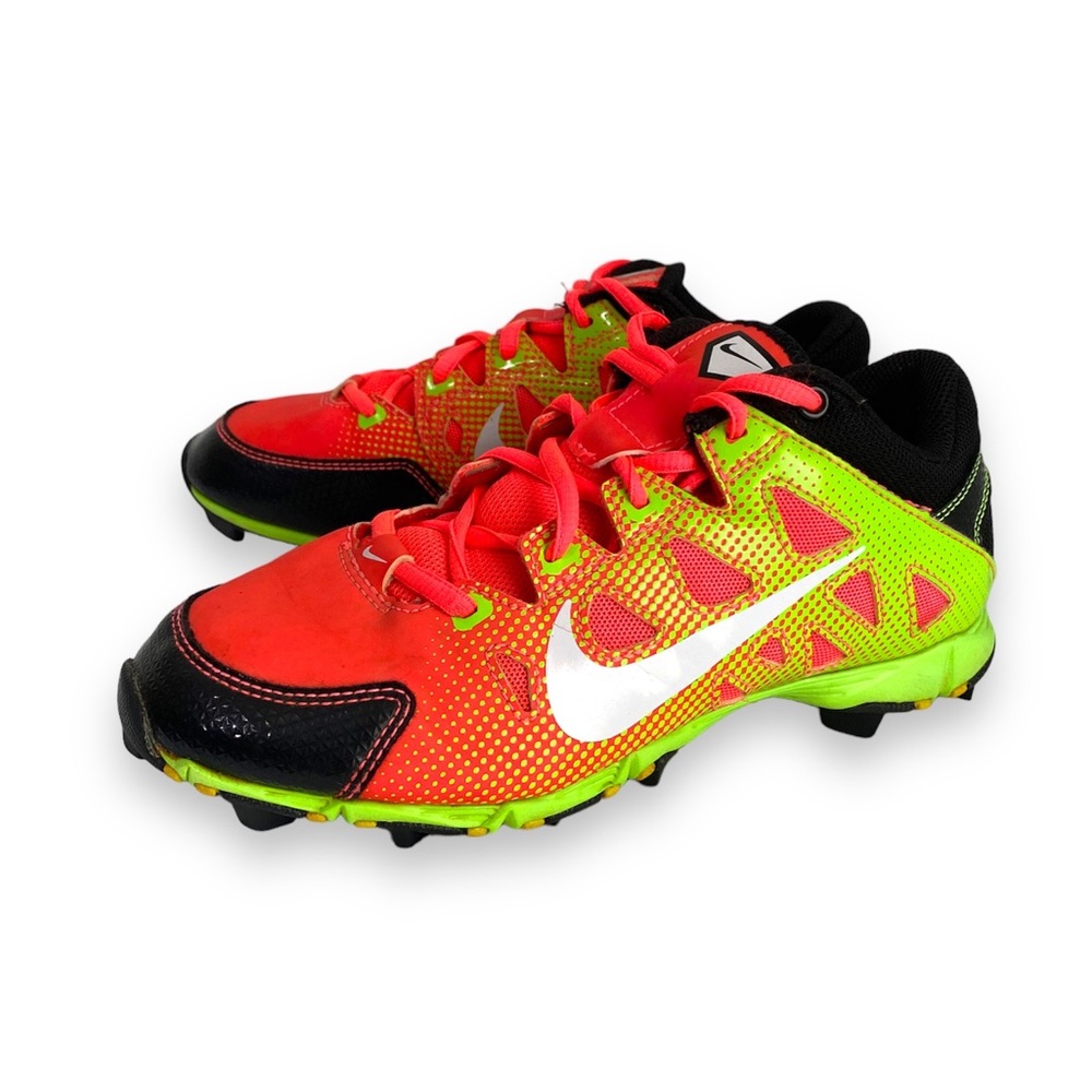 NIKE Big Girls Hyperdiamond Hot Pink/Yellow Cleats Kid Shoes Size 4Y